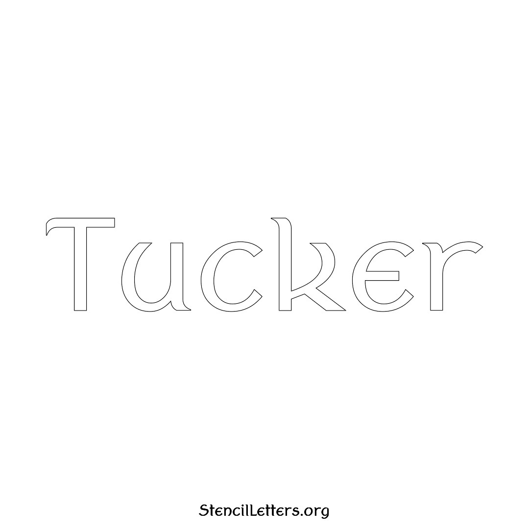 Tucker name stencil in Ancient Lettering