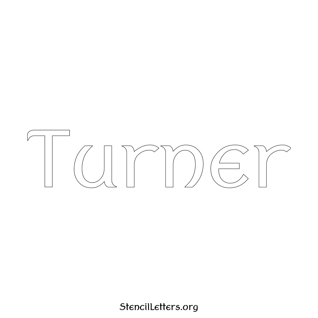 Turner name stencil in Ancient Lettering