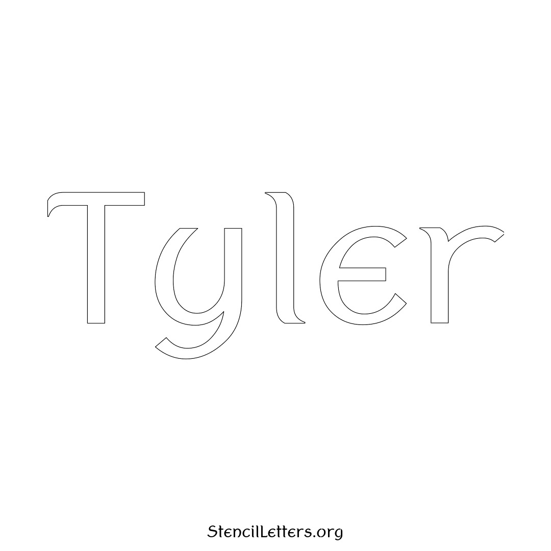 Tyler name stencil in Ancient Lettering