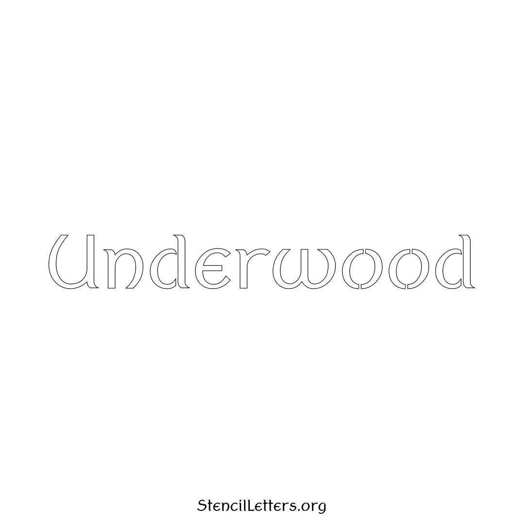 Underwood name stencil in Ancient Lettering