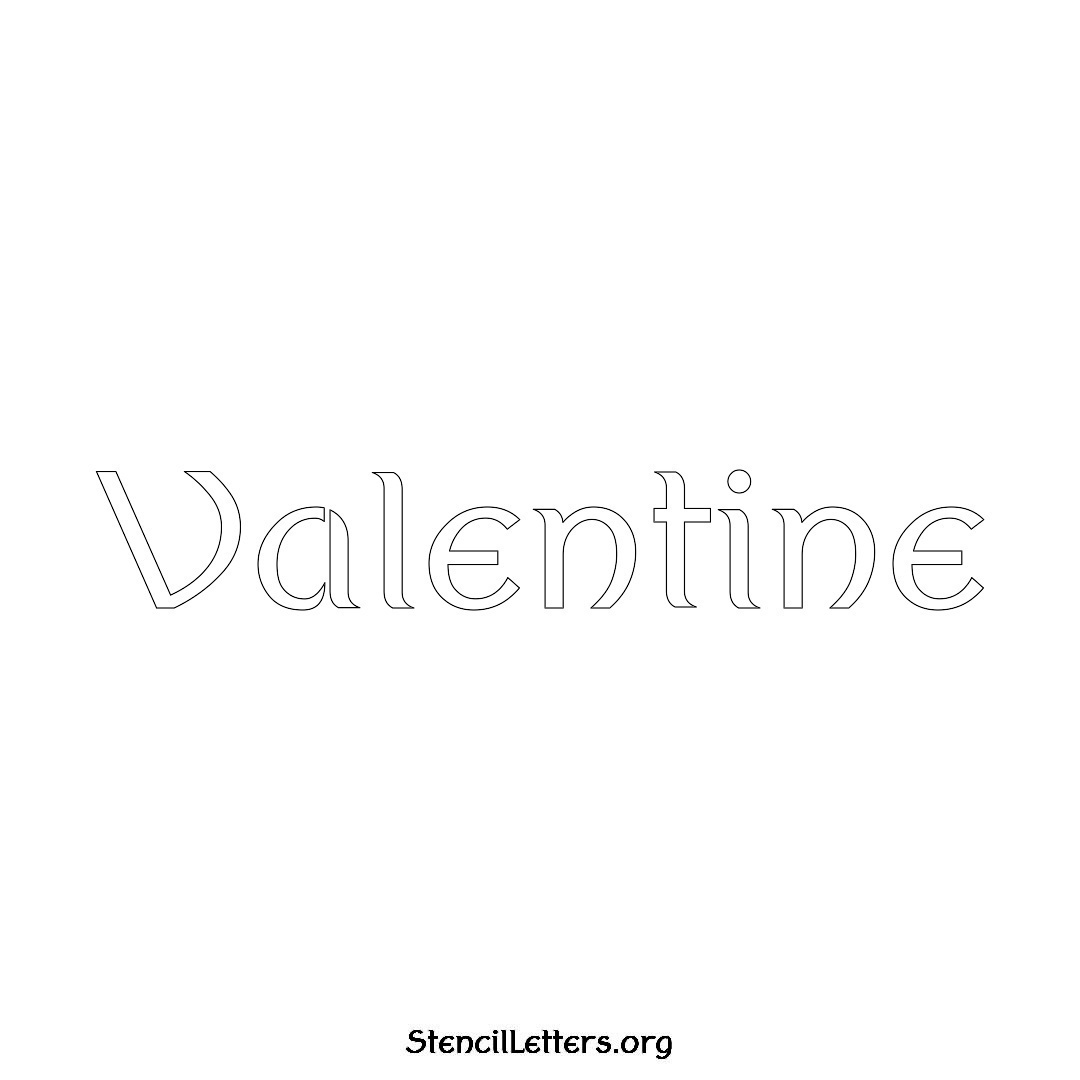 Valentine name stencil in Ancient Lettering