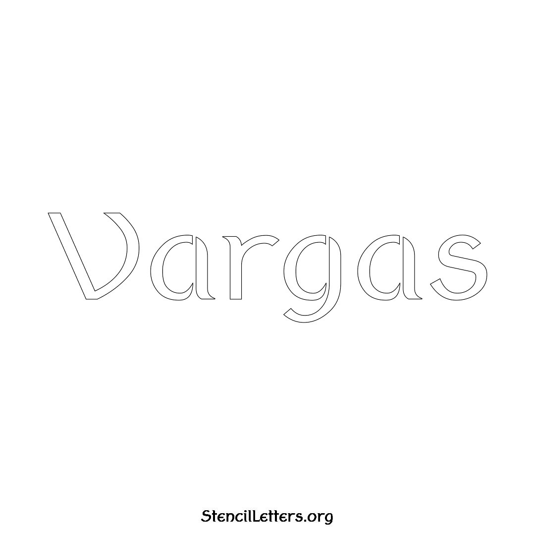 Vargas name stencil in Ancient Lettering