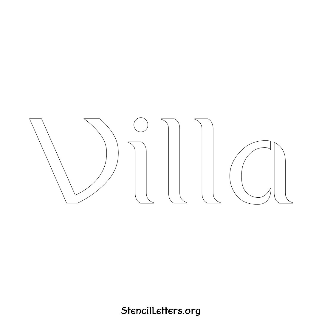 Villa name stencil in Ancient Lettering