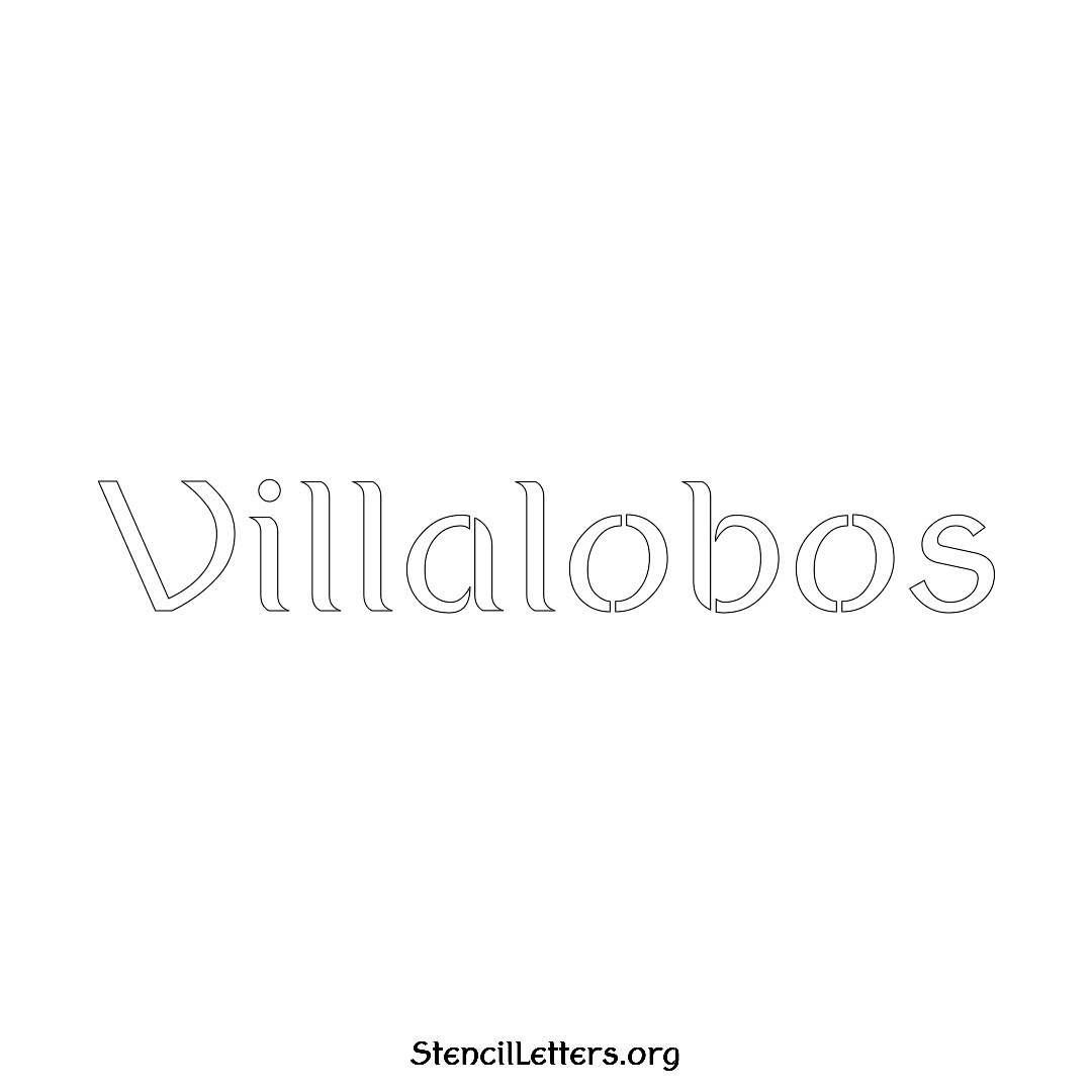 Villalobos name stencil in Ancient Lettering