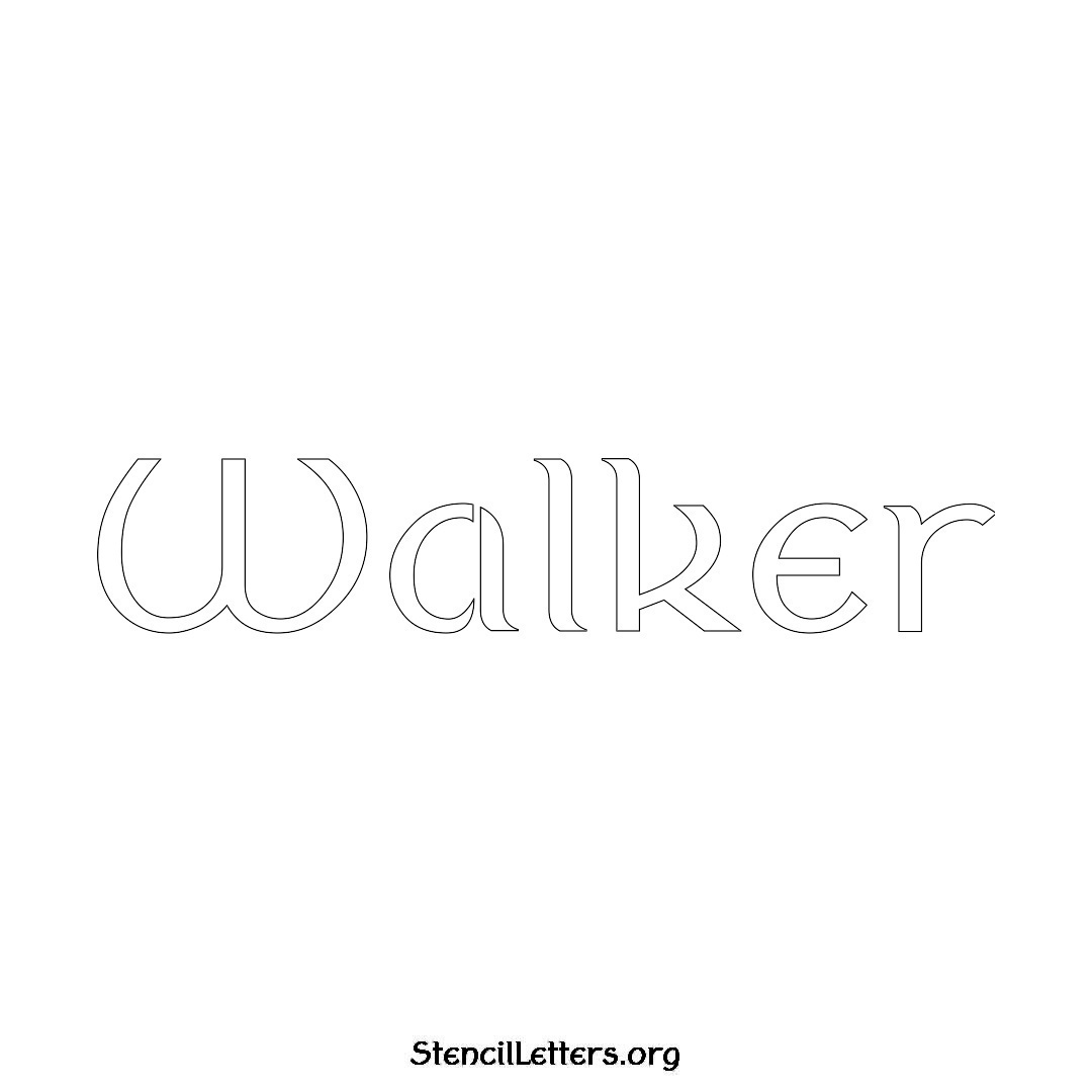 Walker name stencil in Ancient Lettering