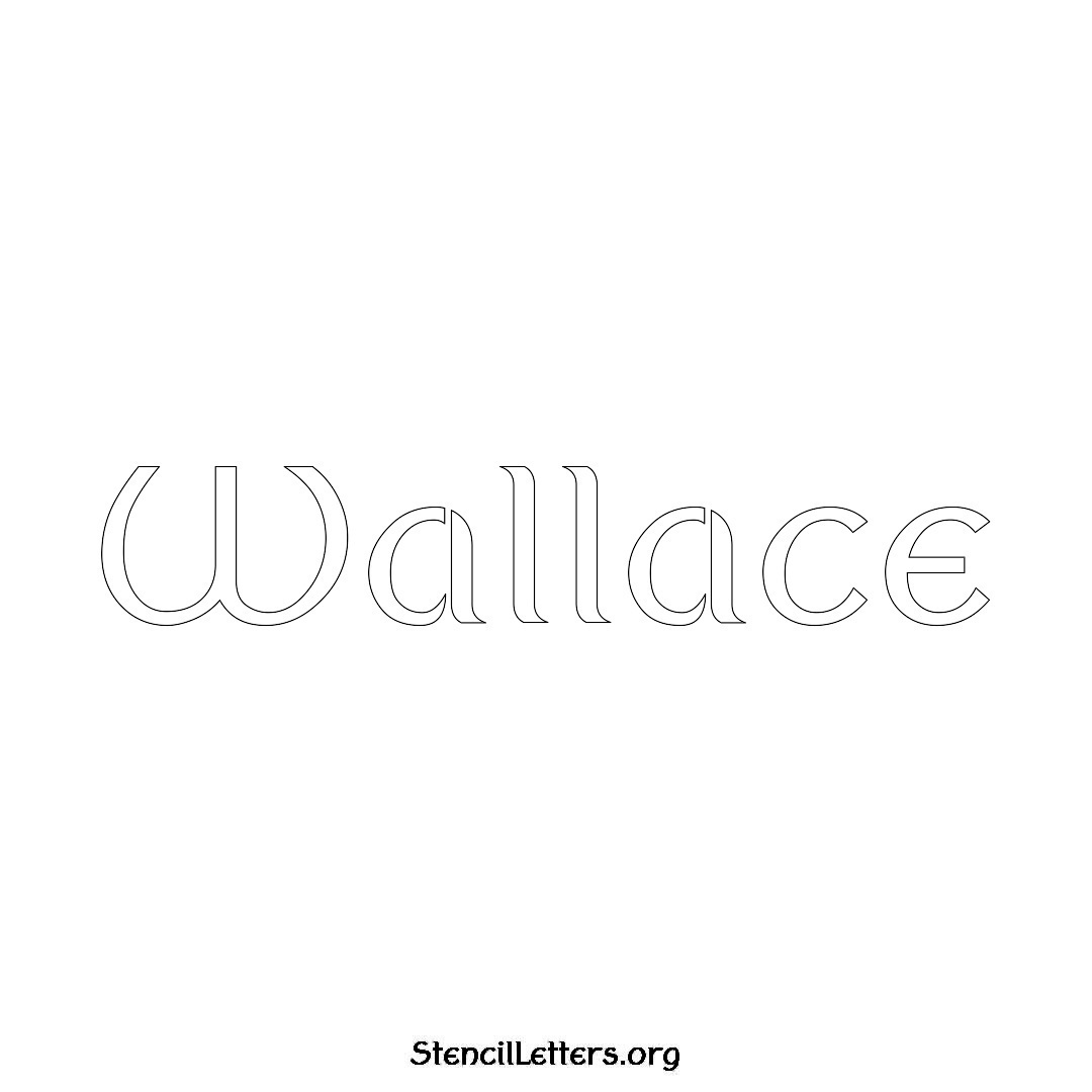 Wallace name stencil in Ancient Lettering