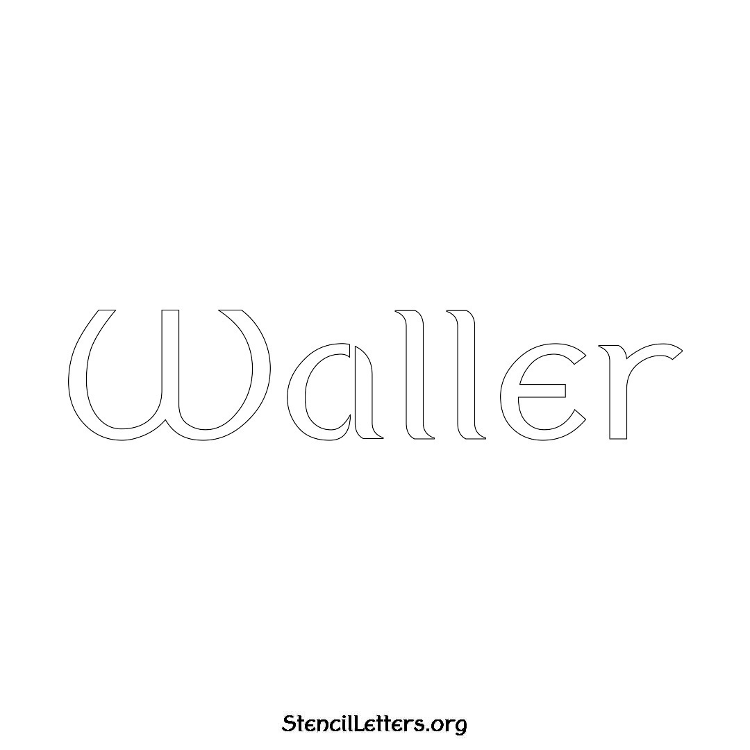 Waller name stencil in Ancient Lettering