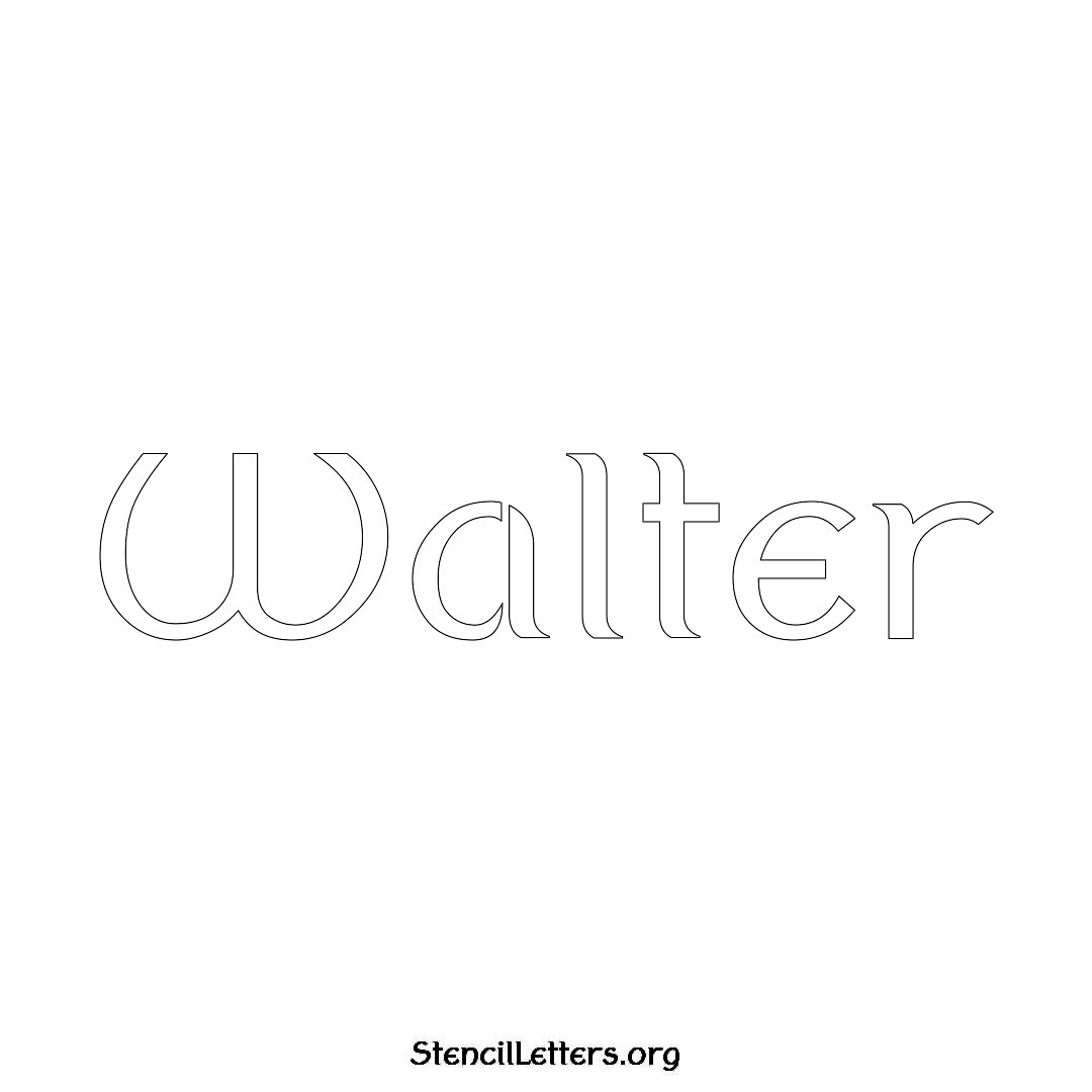 Walter name stencil in Ancient Lettering