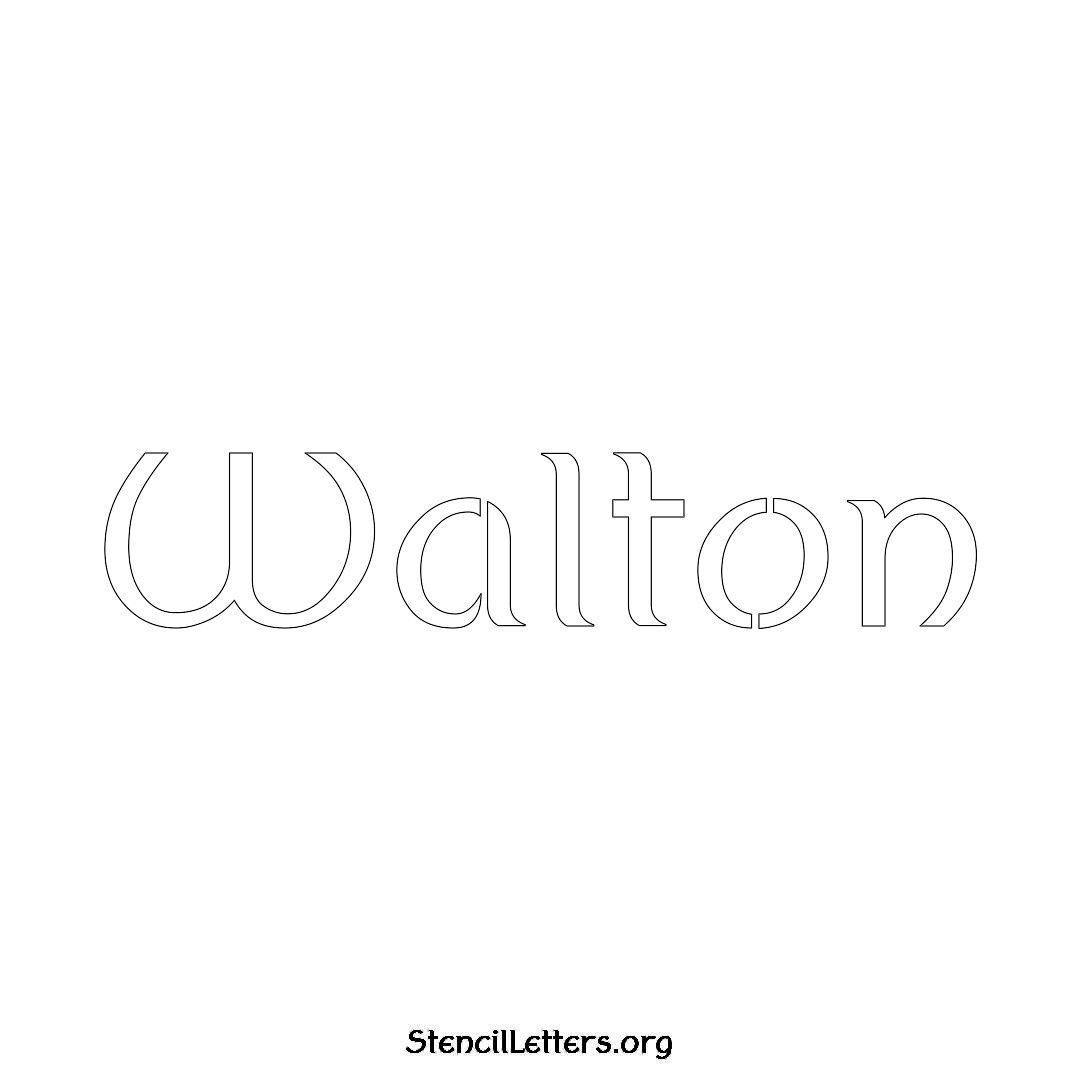 Walton name stencil in Ancient Lettering