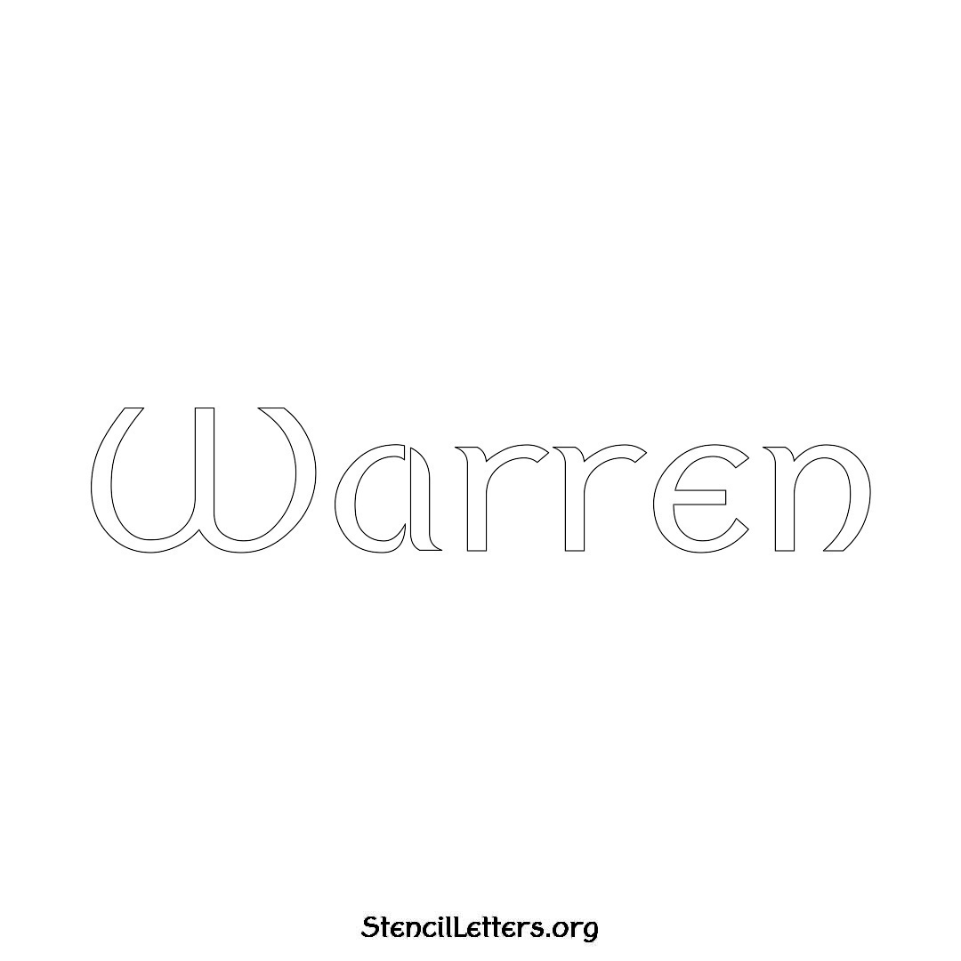 Warren name stencil in Ancient Lettering