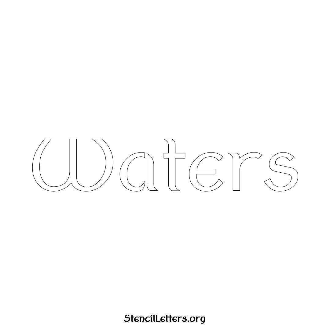 Waters name stencil in Ancient Lettering
