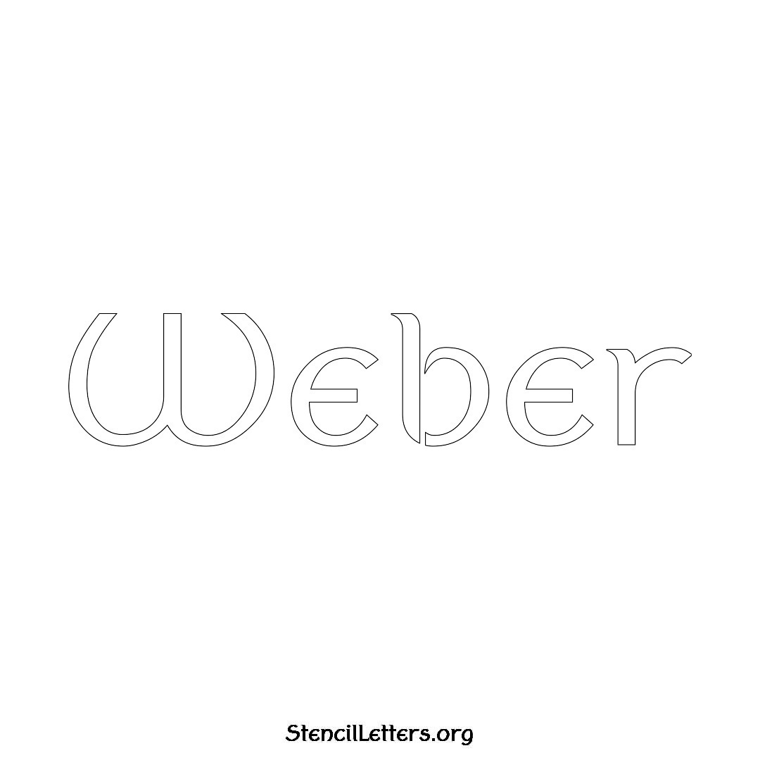 Weber name stencil in Ancient Lettering