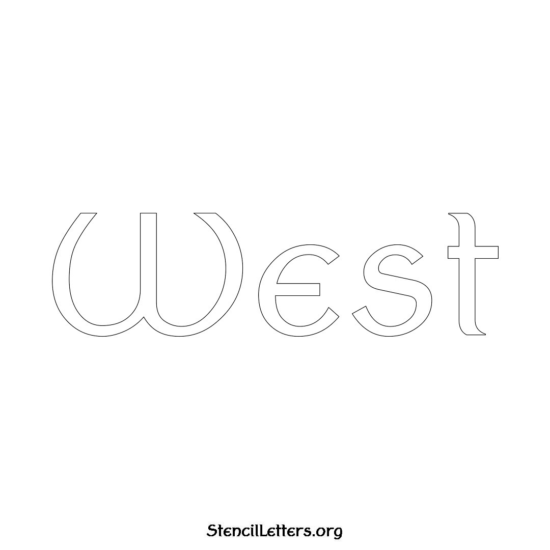 West name stencil in Ancient Lettering