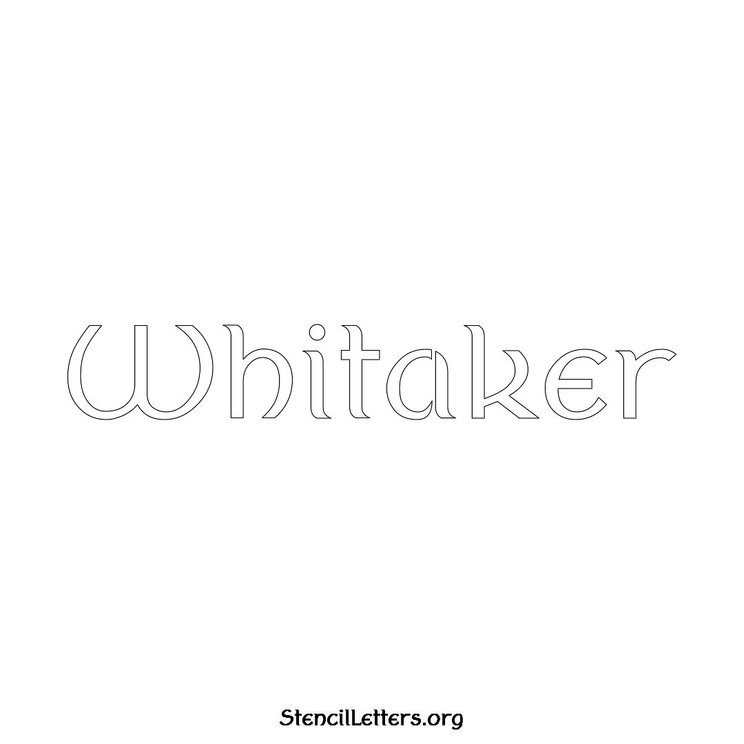 Whitaker name stencil in Ancient Lettering
