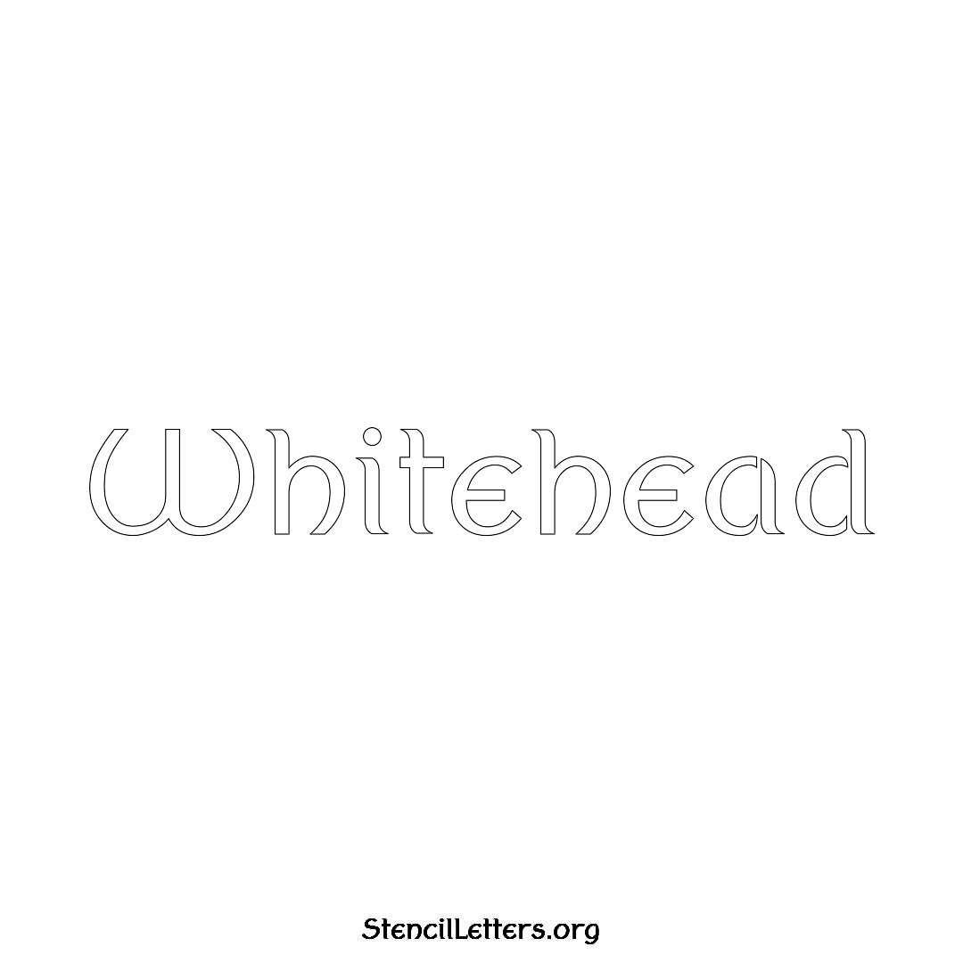 Whitehead name stencil in Ancient Lettering