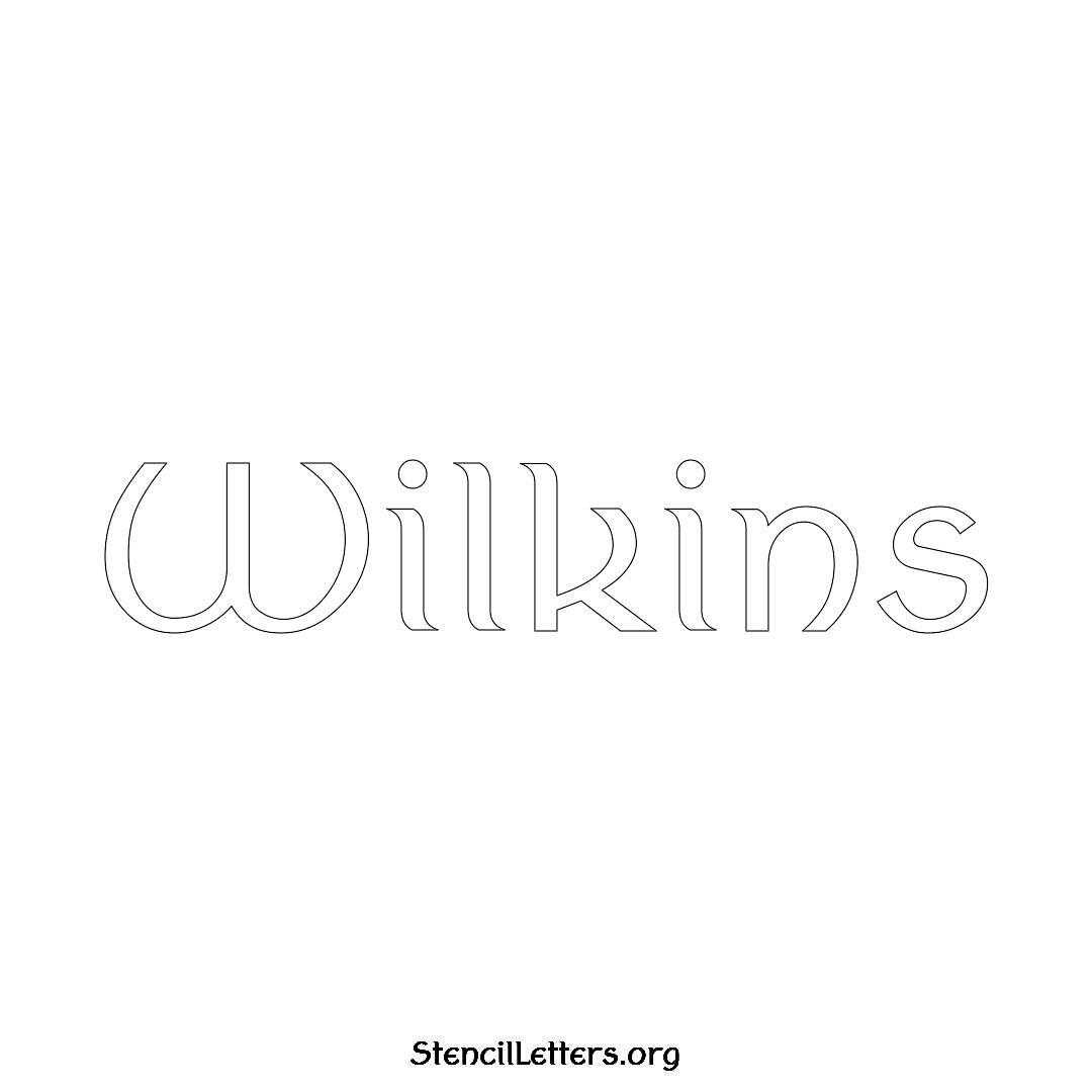 Wilkins name stencil in Ancient Lettering