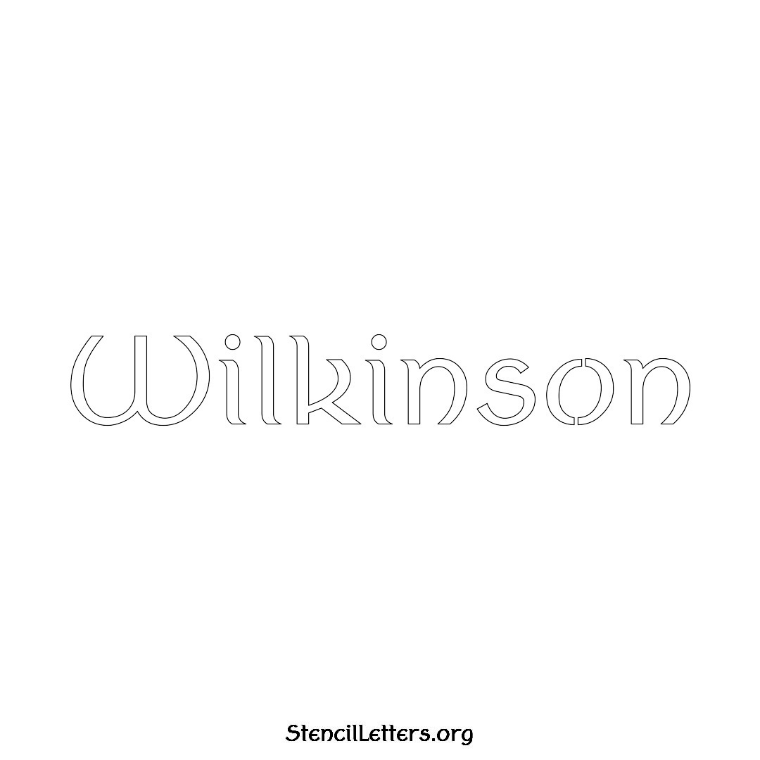 Wilkinson name stencil in Ancient Lettering