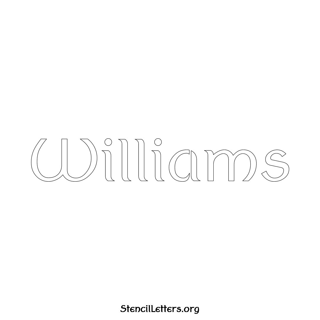 Williams name stencil in Ancient Lettering