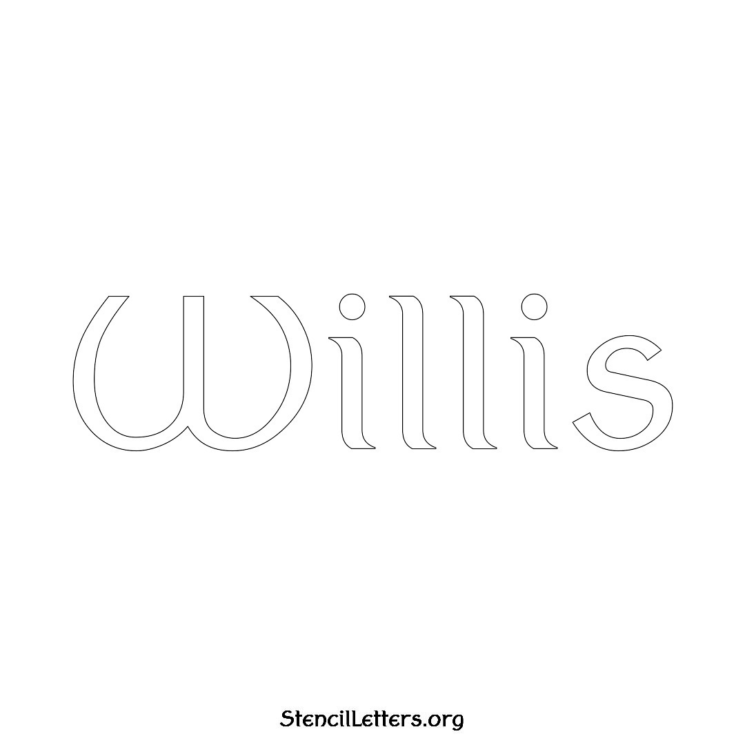 Willis name stencil in Ancient Lettering