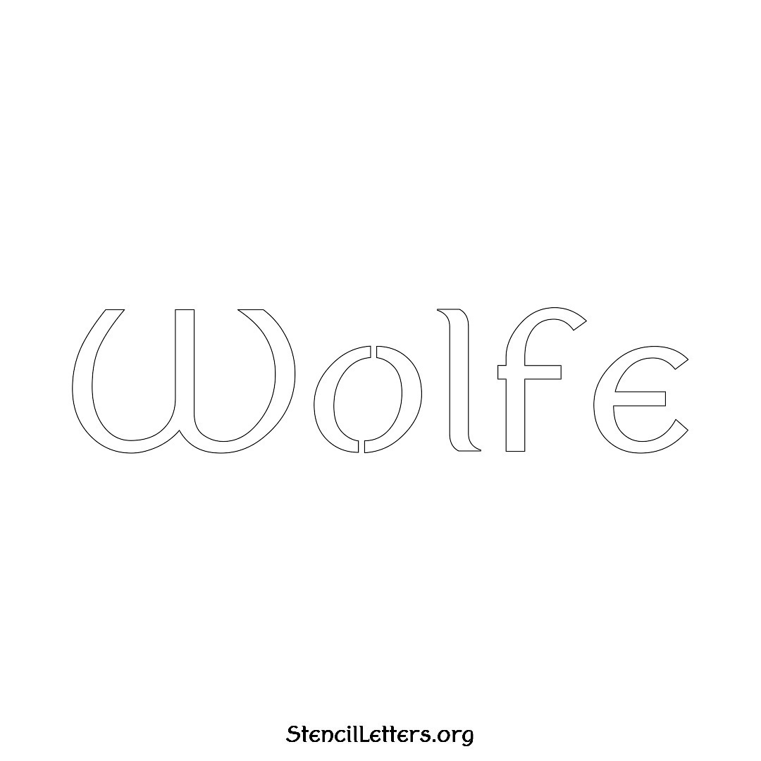 Wolfe name stencil in Ancient Lettering