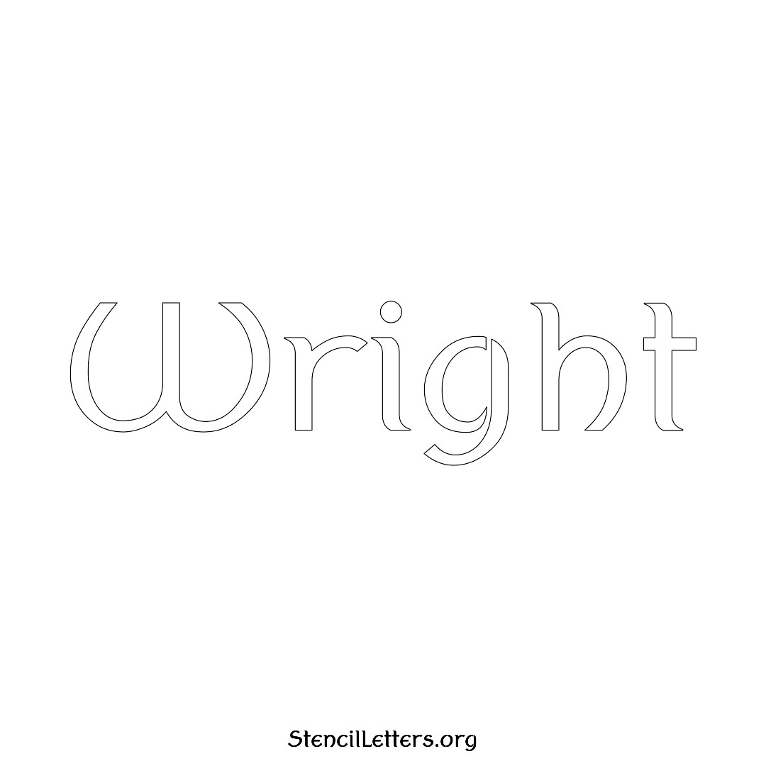 Wright name stencil in Ancient Lettering