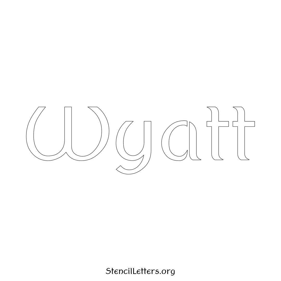 Wyatt name stencil in Ancient Lettering