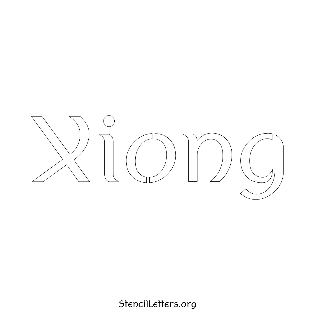 Xiong name stencil in Ancient Lettering