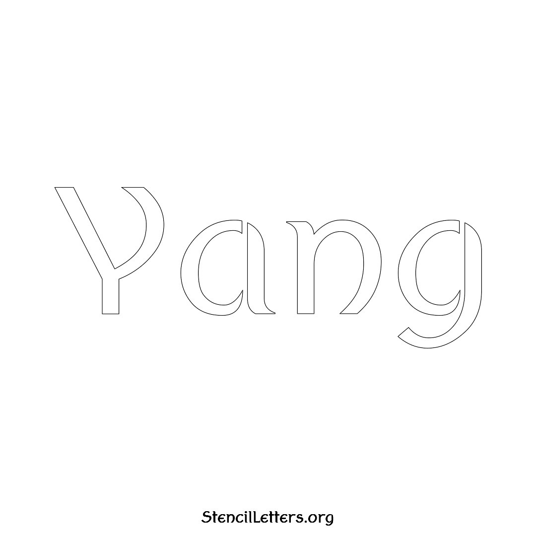 Yang name stencil in Ancient Lettering