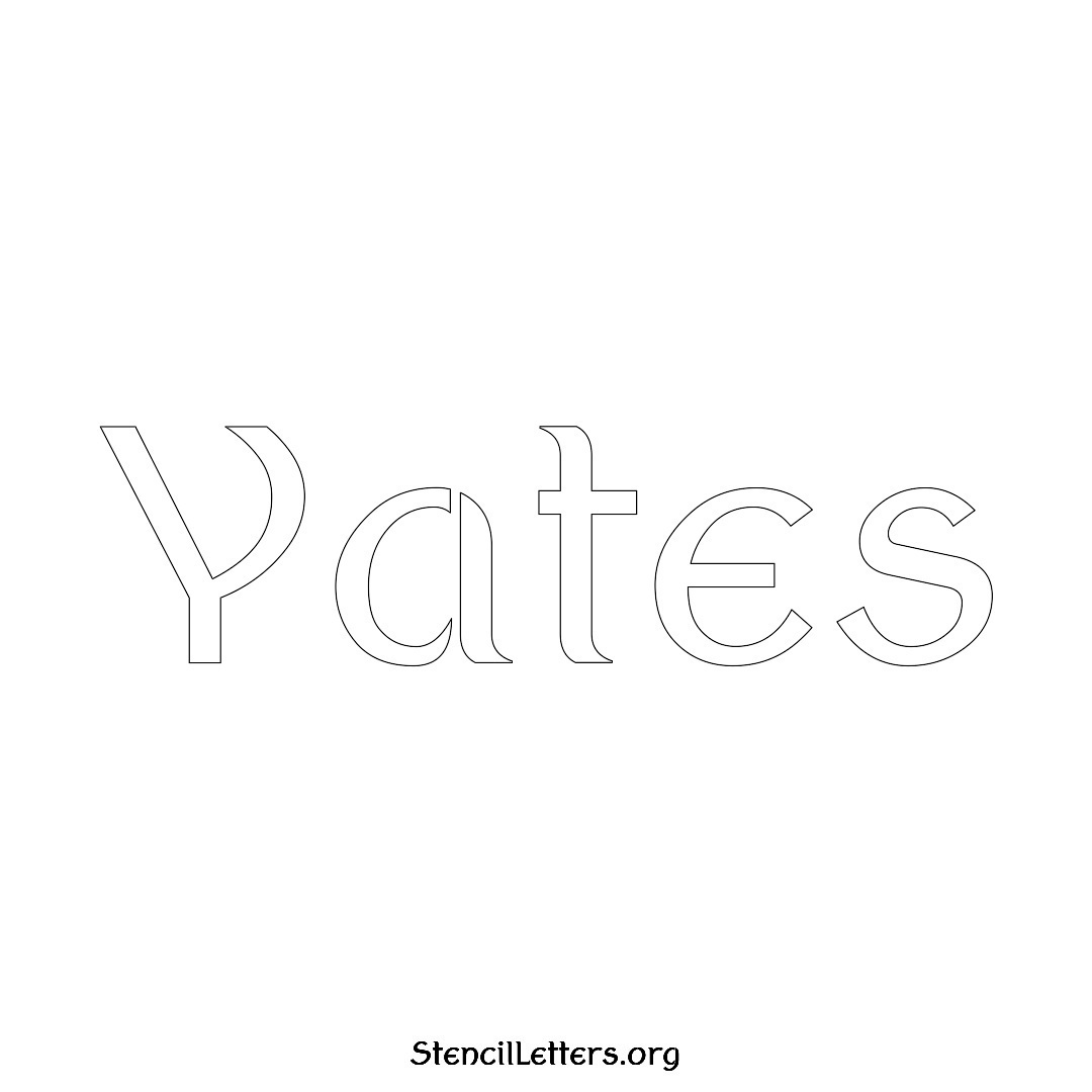 Yates name stencil in Ancient Lettering