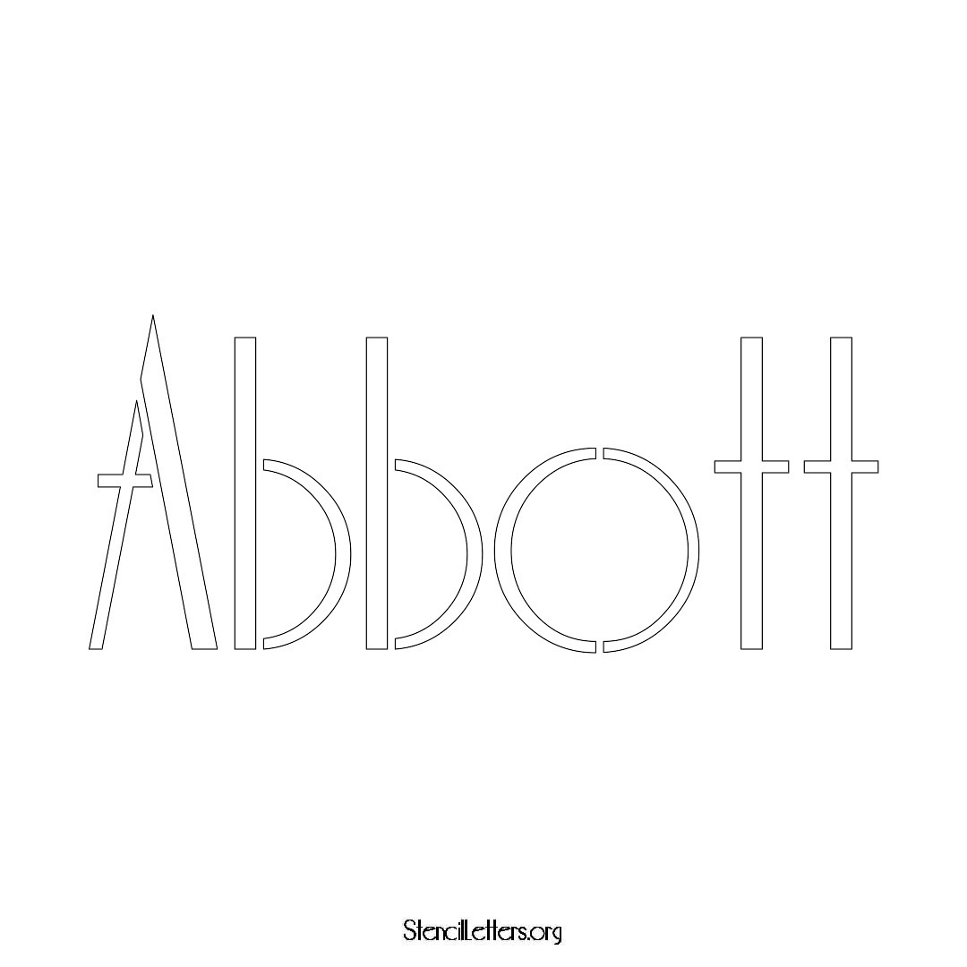 Abbott name stencil in Art Deco Lettering