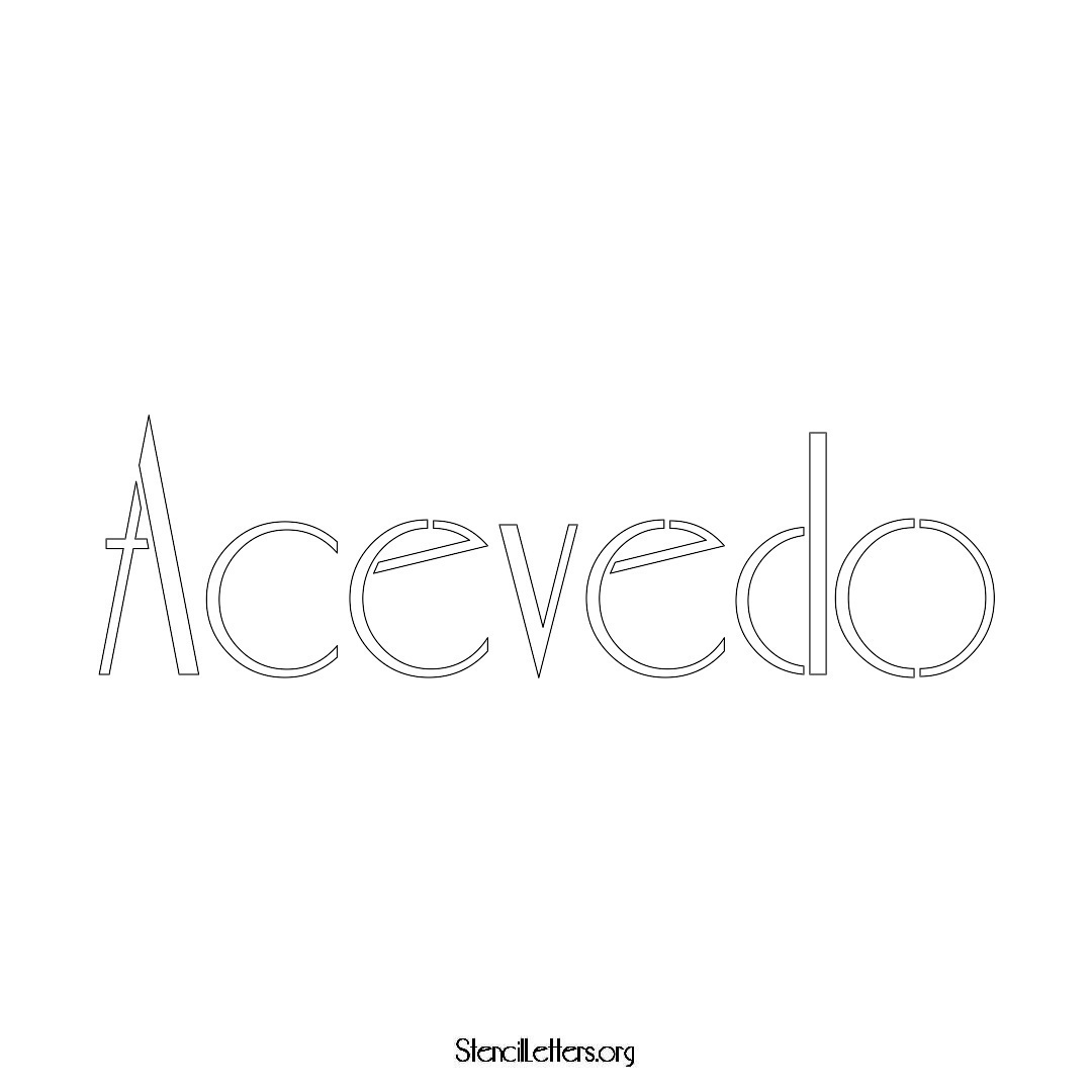 Acevedo name stencil in Art Deco Lettering
