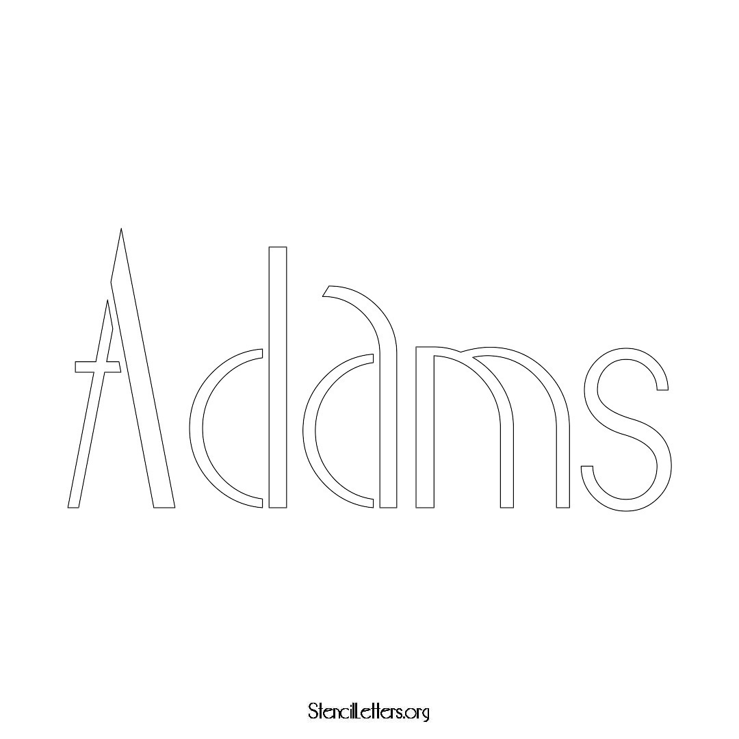 Adams name stencil in Art Deco Lettering
