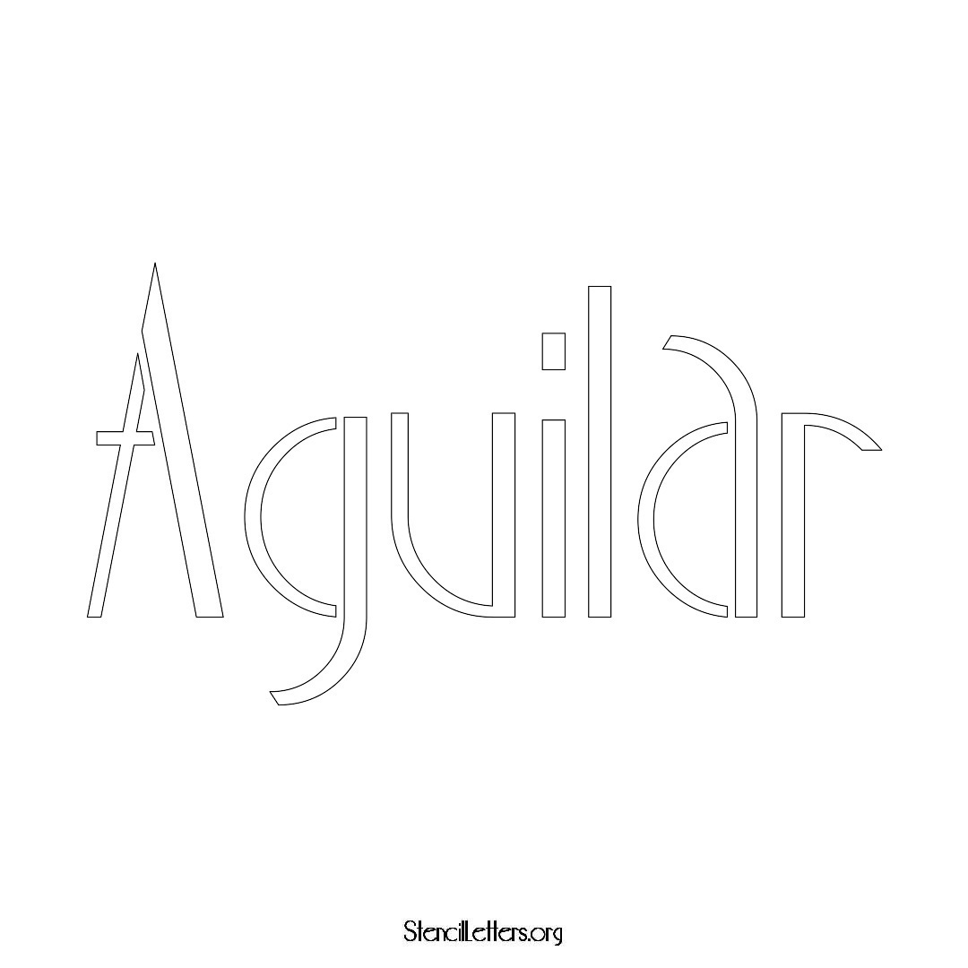 Aguilar name stencil in Art Deco Lettering