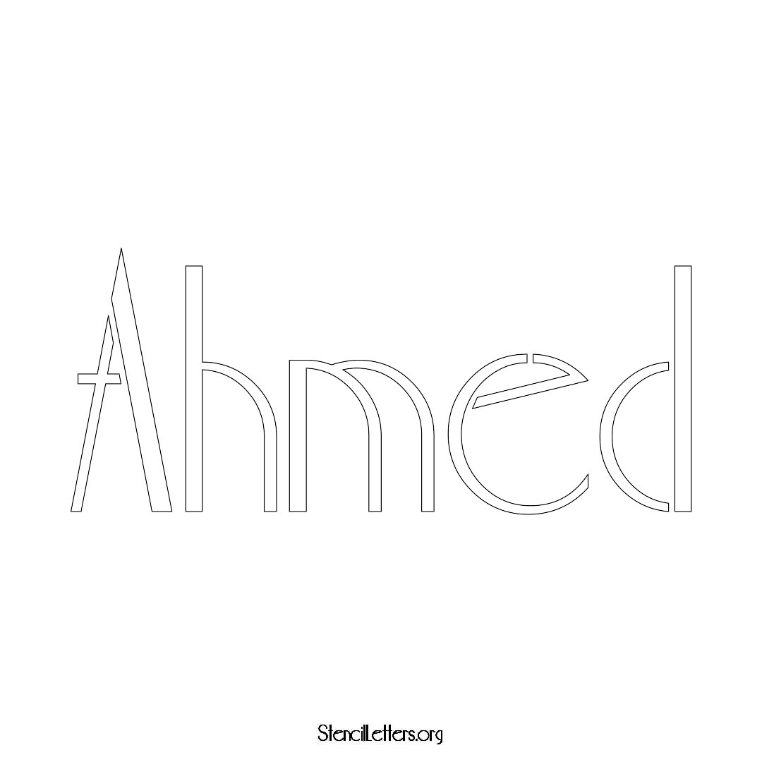 Ahmed name stencil in Art Deco Lettering