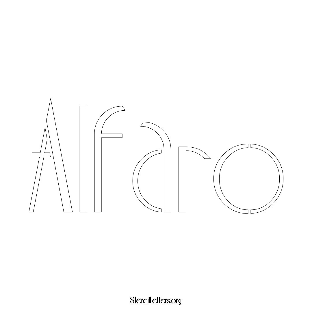 Alfaro name stencil in Art Deco Lettering