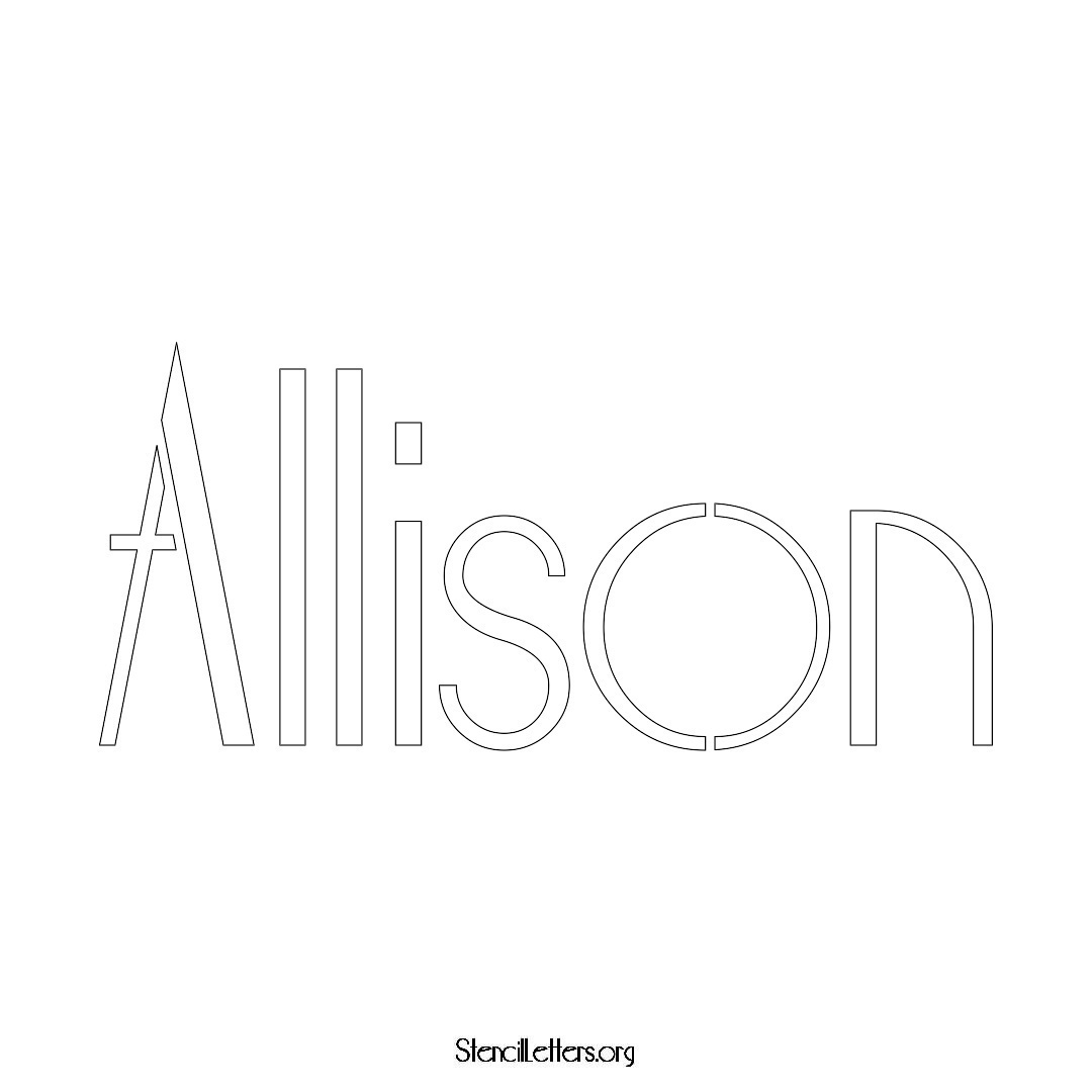 Allison name stencil in Art Deco Lettering