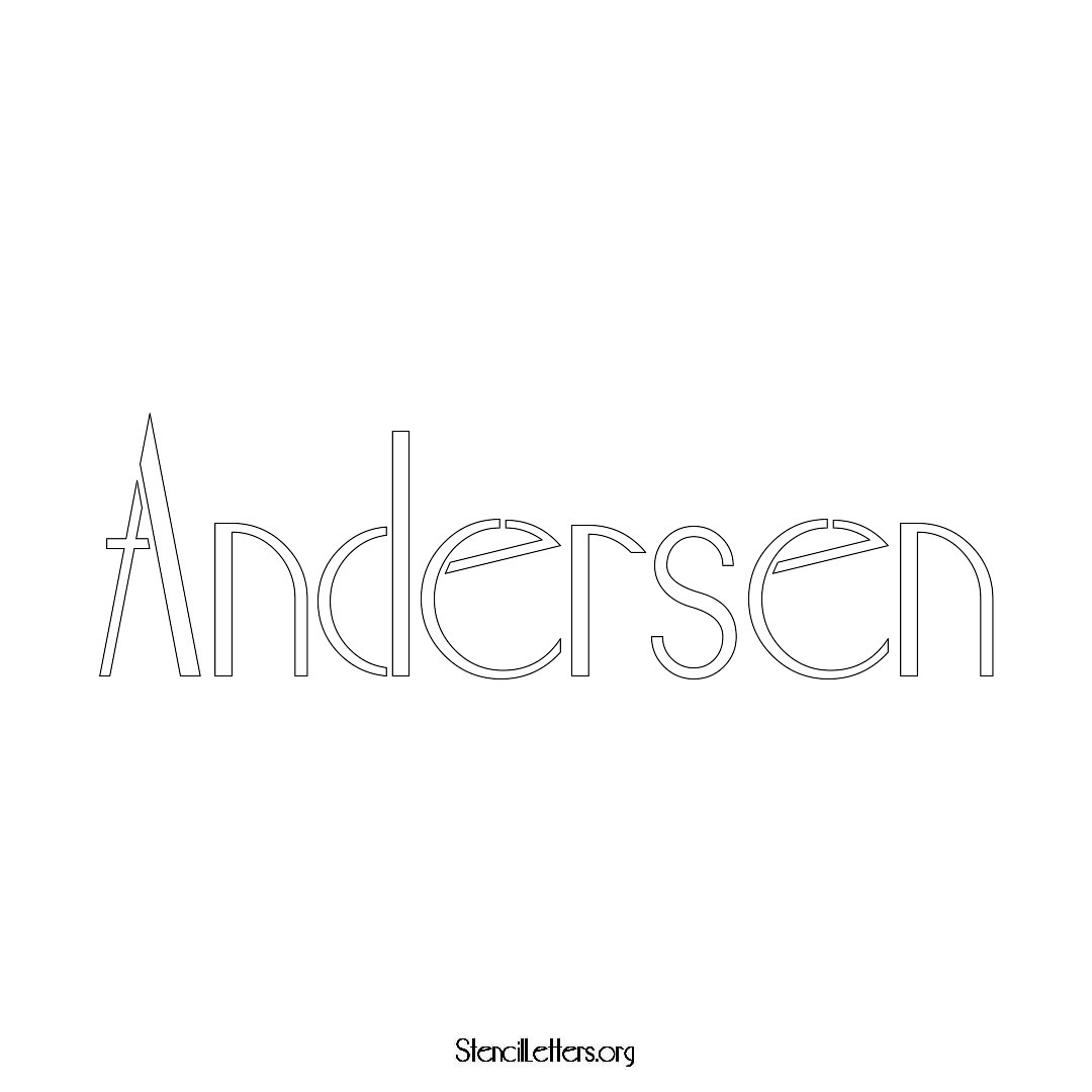 Andersen name stencil in Art Deco Lettering