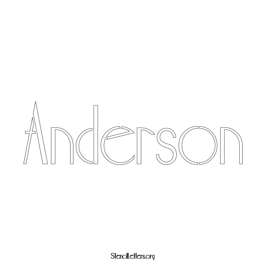 Anderson name stencil in Art Deco Lettering