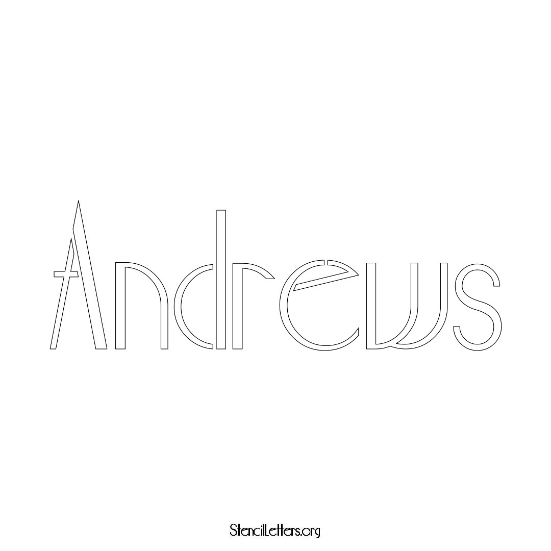 Andrews name stencil in Art Deco Lettering