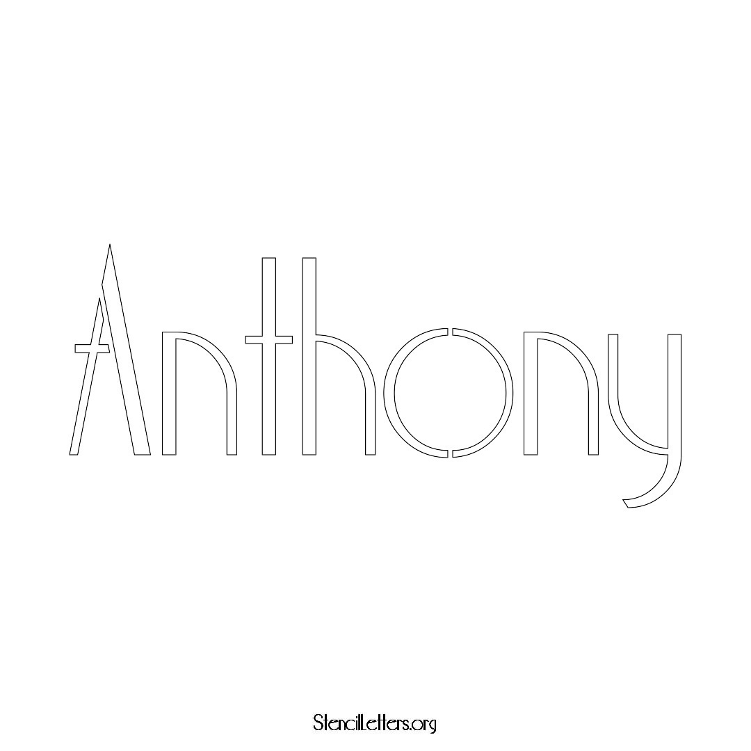 Anthony name stencil in Art Deco Lettering