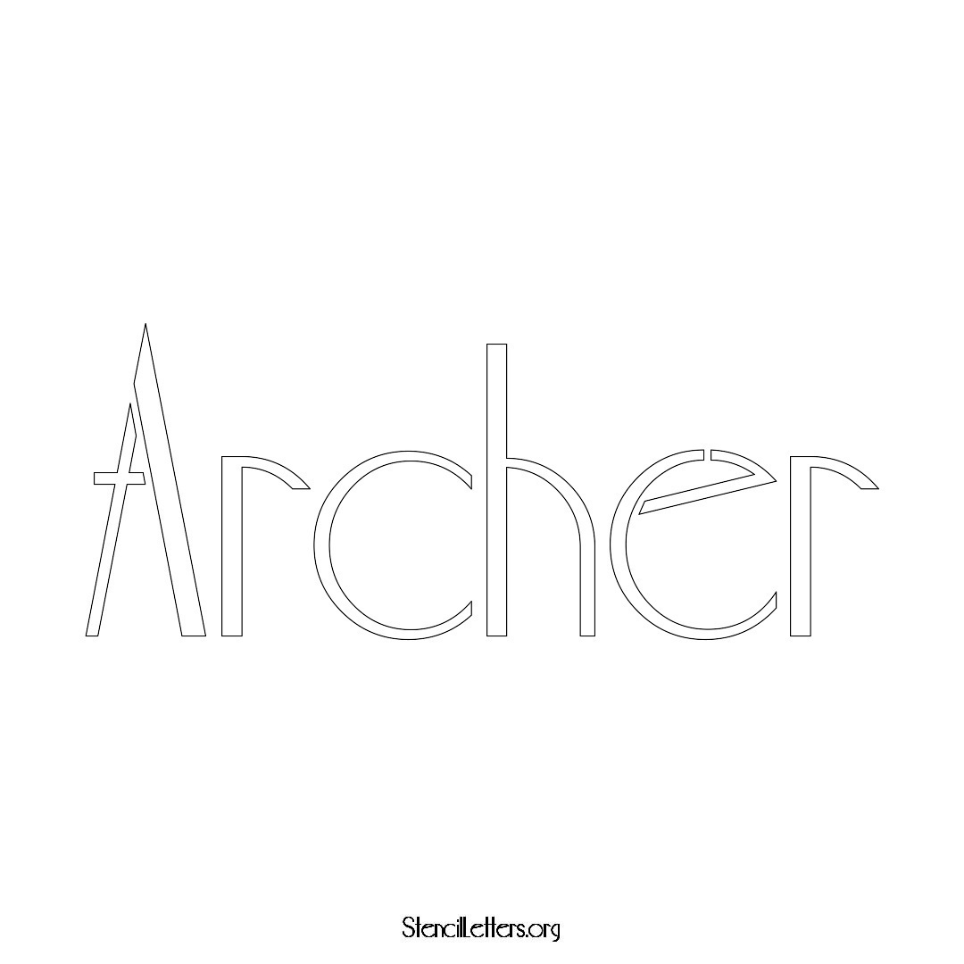 Archer name stencil in Art Deco Lettering