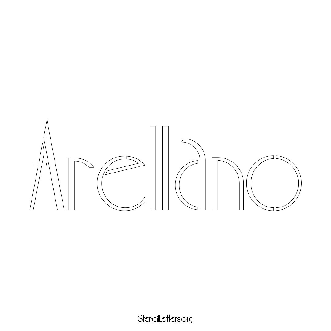 Arellano name stencil in Art Deco Lettering