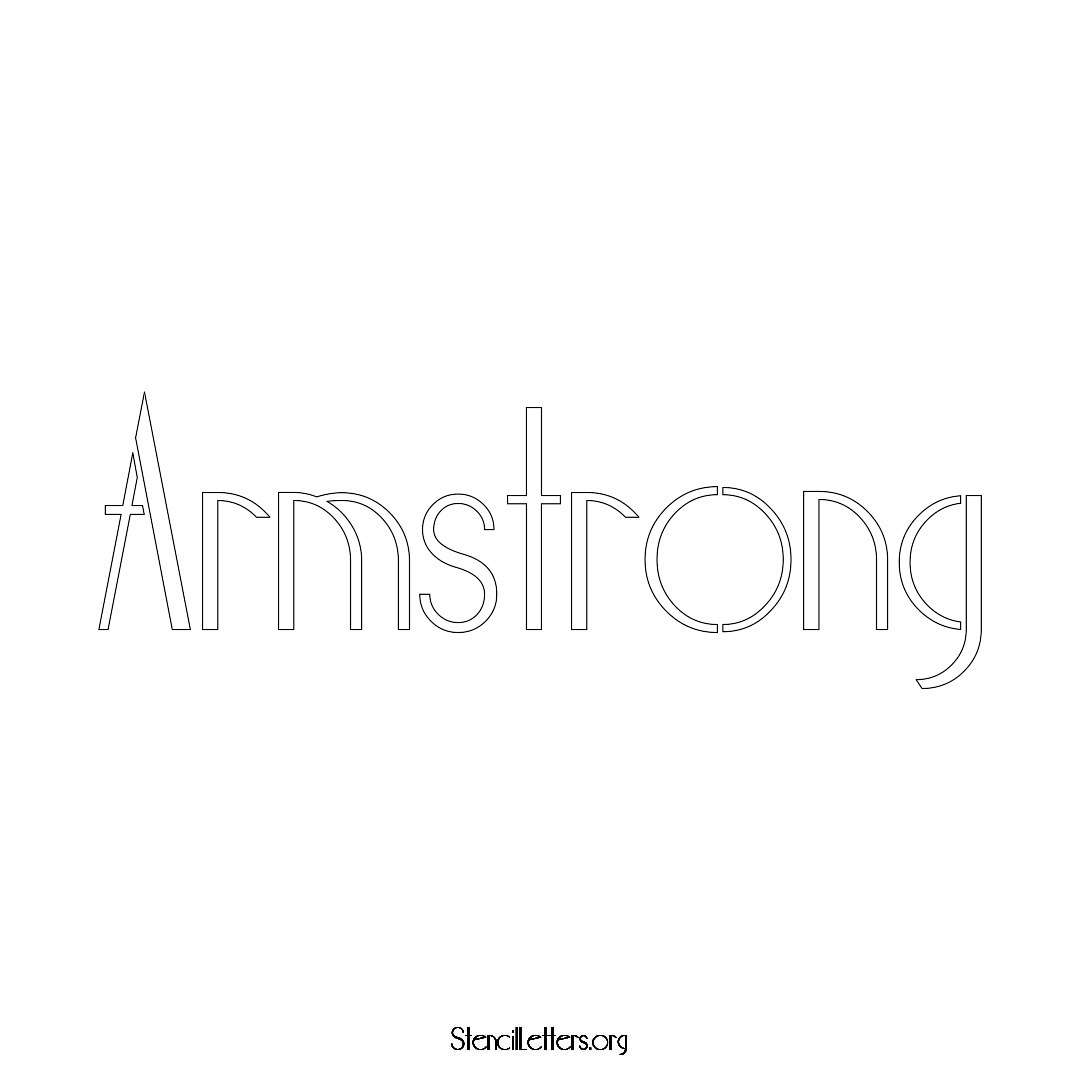 Armstrong name stencil in Art Deco Lettering