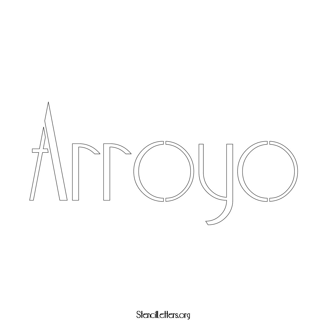 Arroyo name stencil in Art Deco Lettering