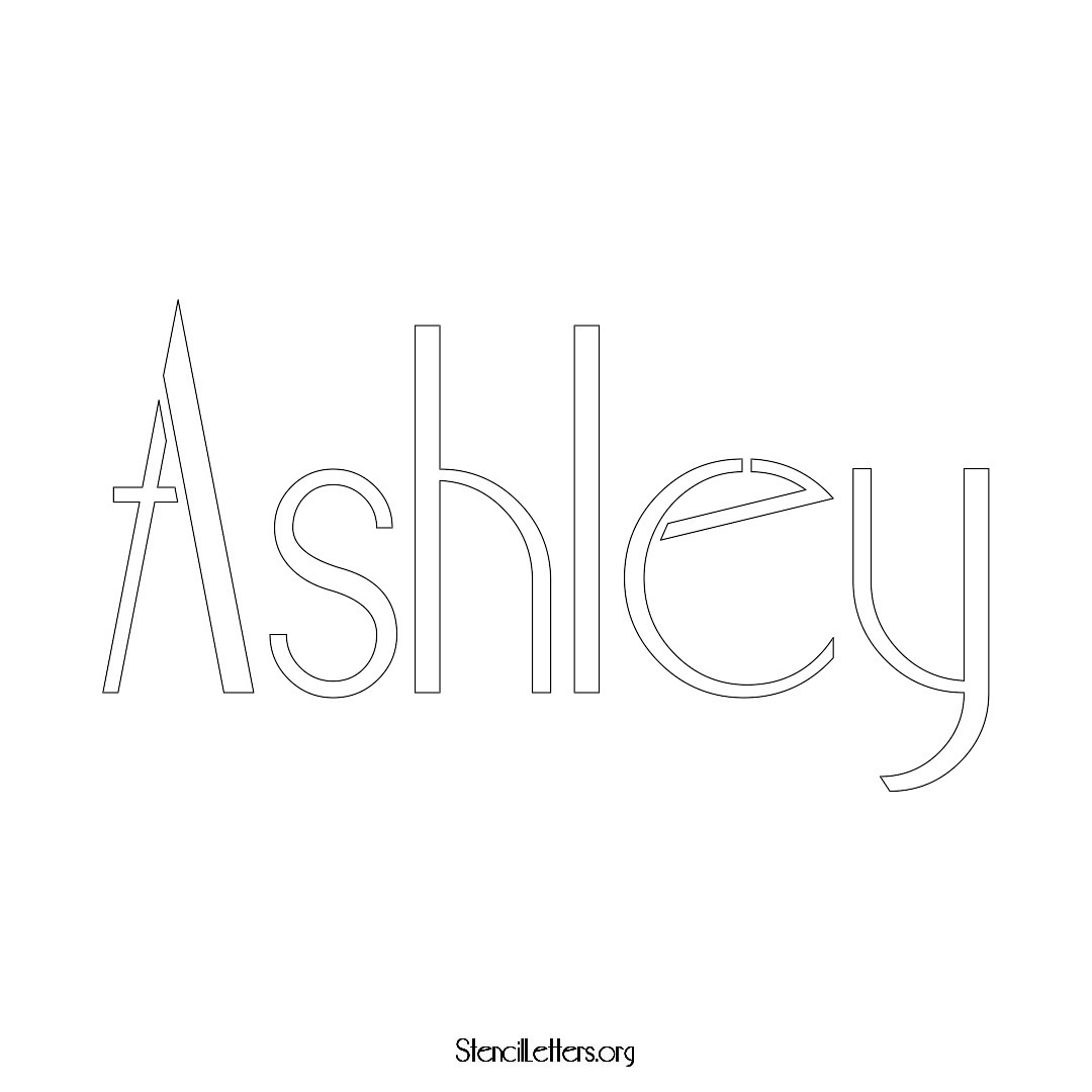 Ashley name stencil in Art Deco Lettering