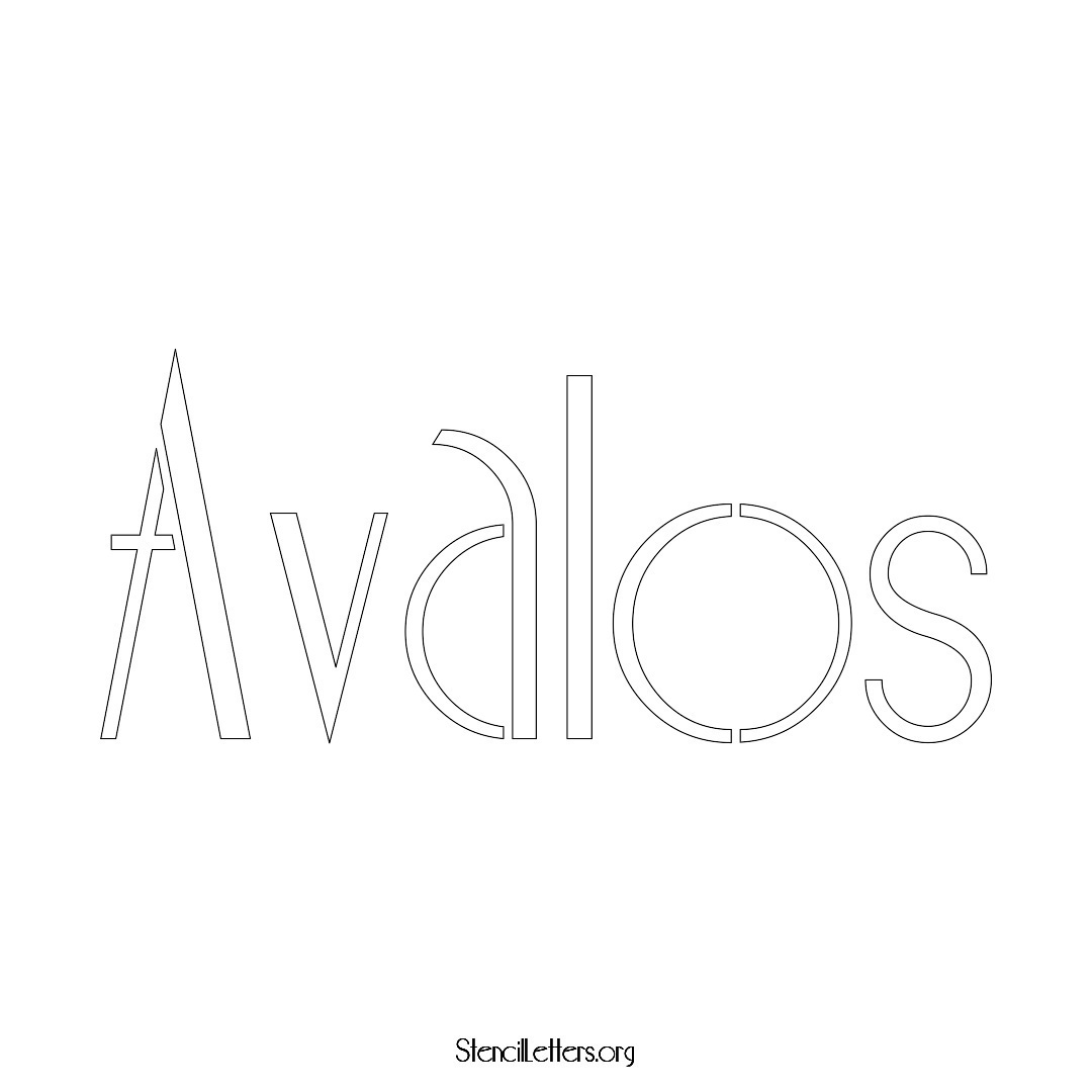 Avalos name stencil in Art Deco Lettering