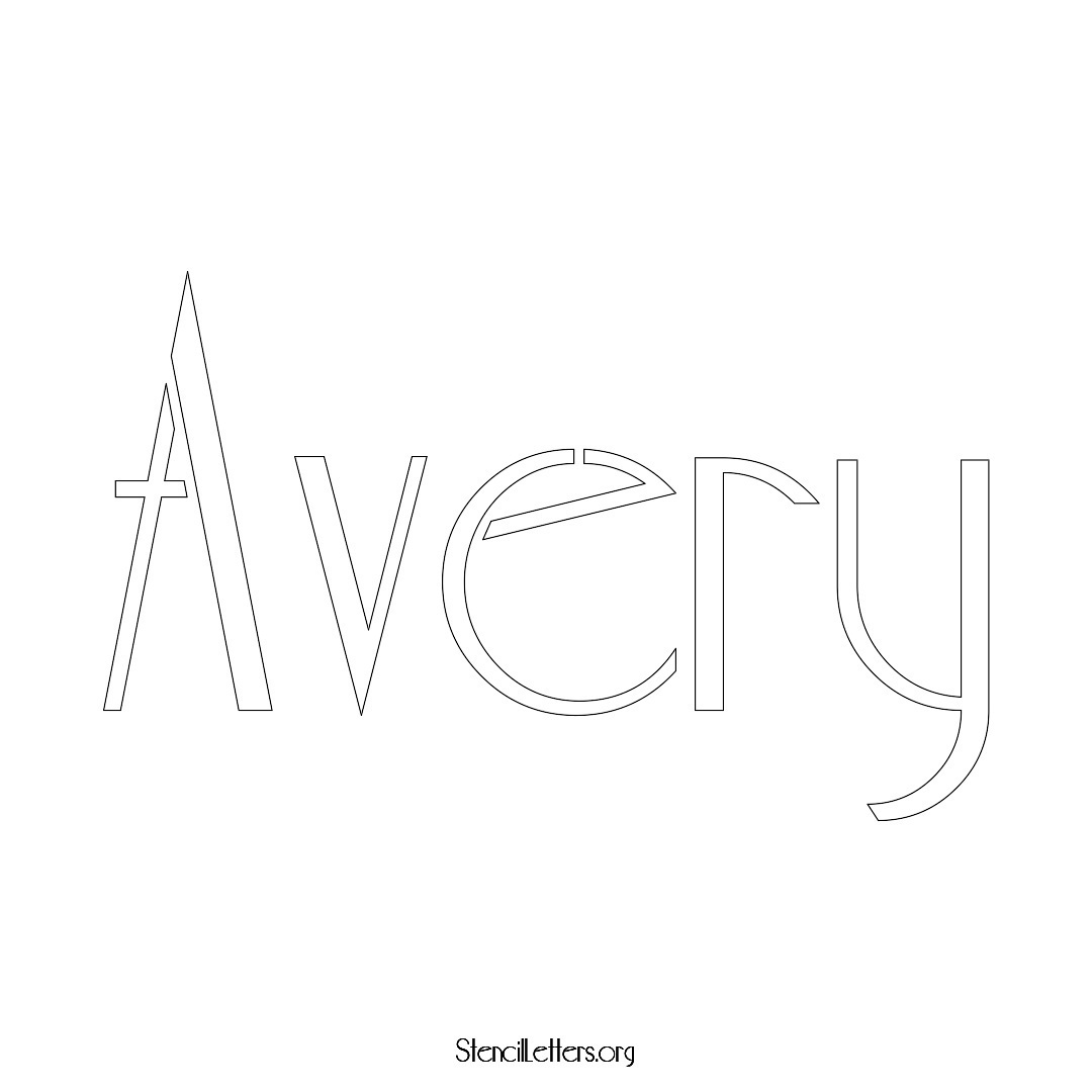 Avery name stencil in Art Deco Lettering
