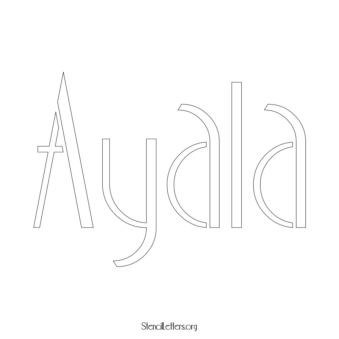 Ayala name stencil in Art Deco Lettering
