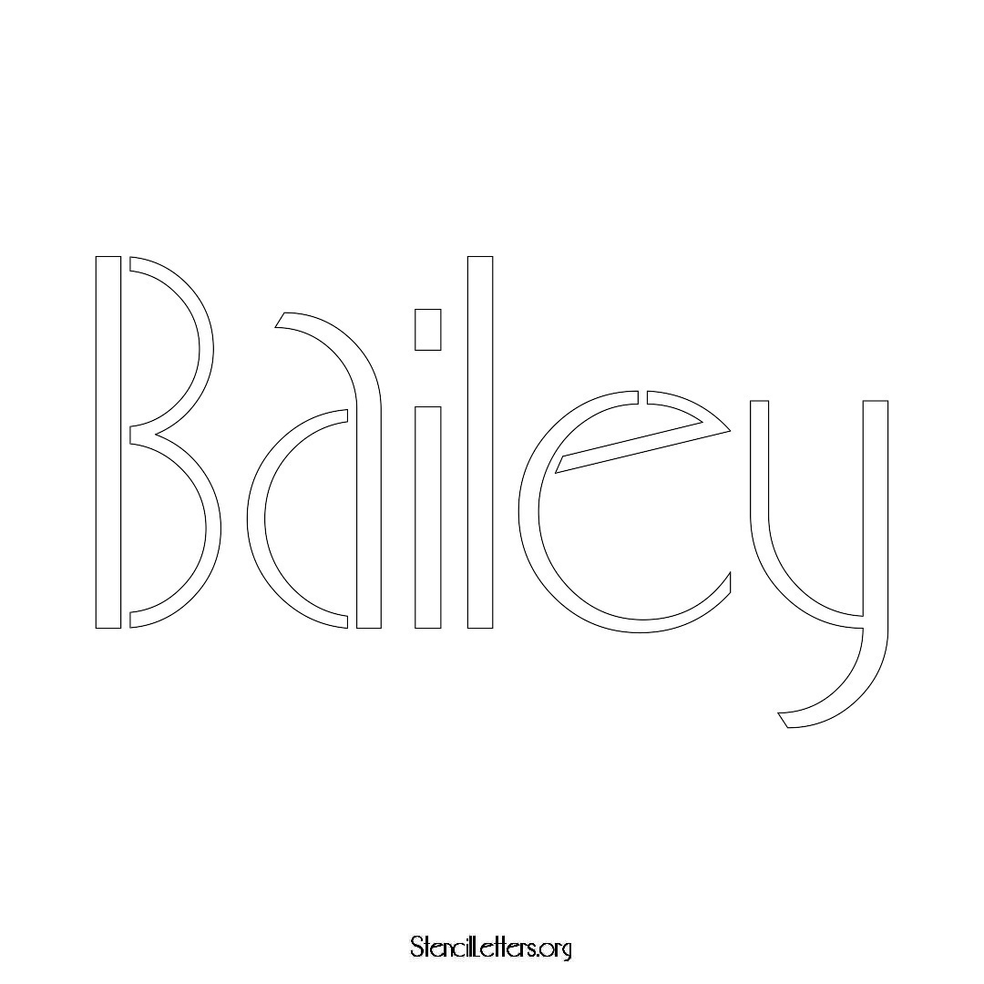 Bailey name stencil in Art Deco Lettering