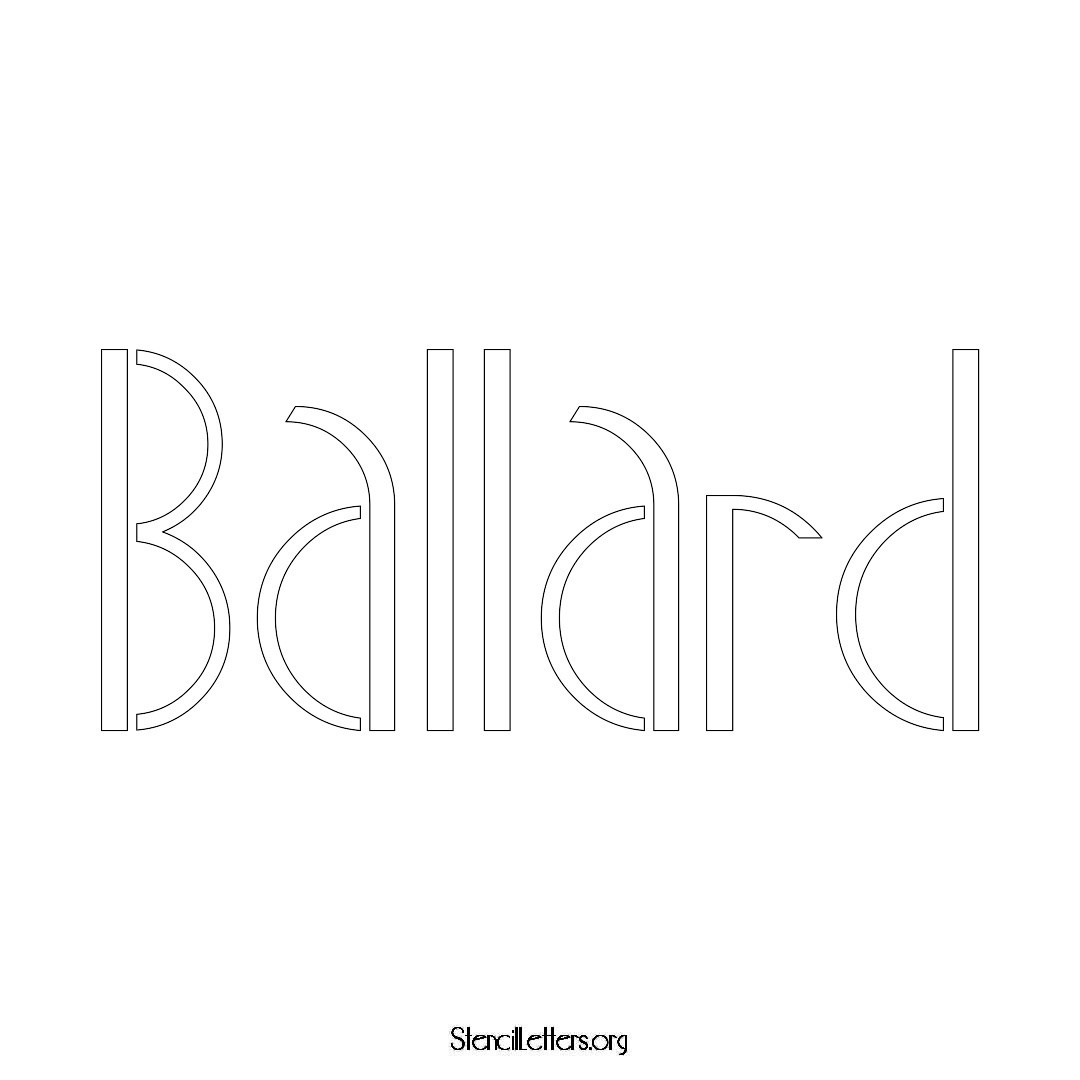 Ballard name stencil in Art Deco Lettering